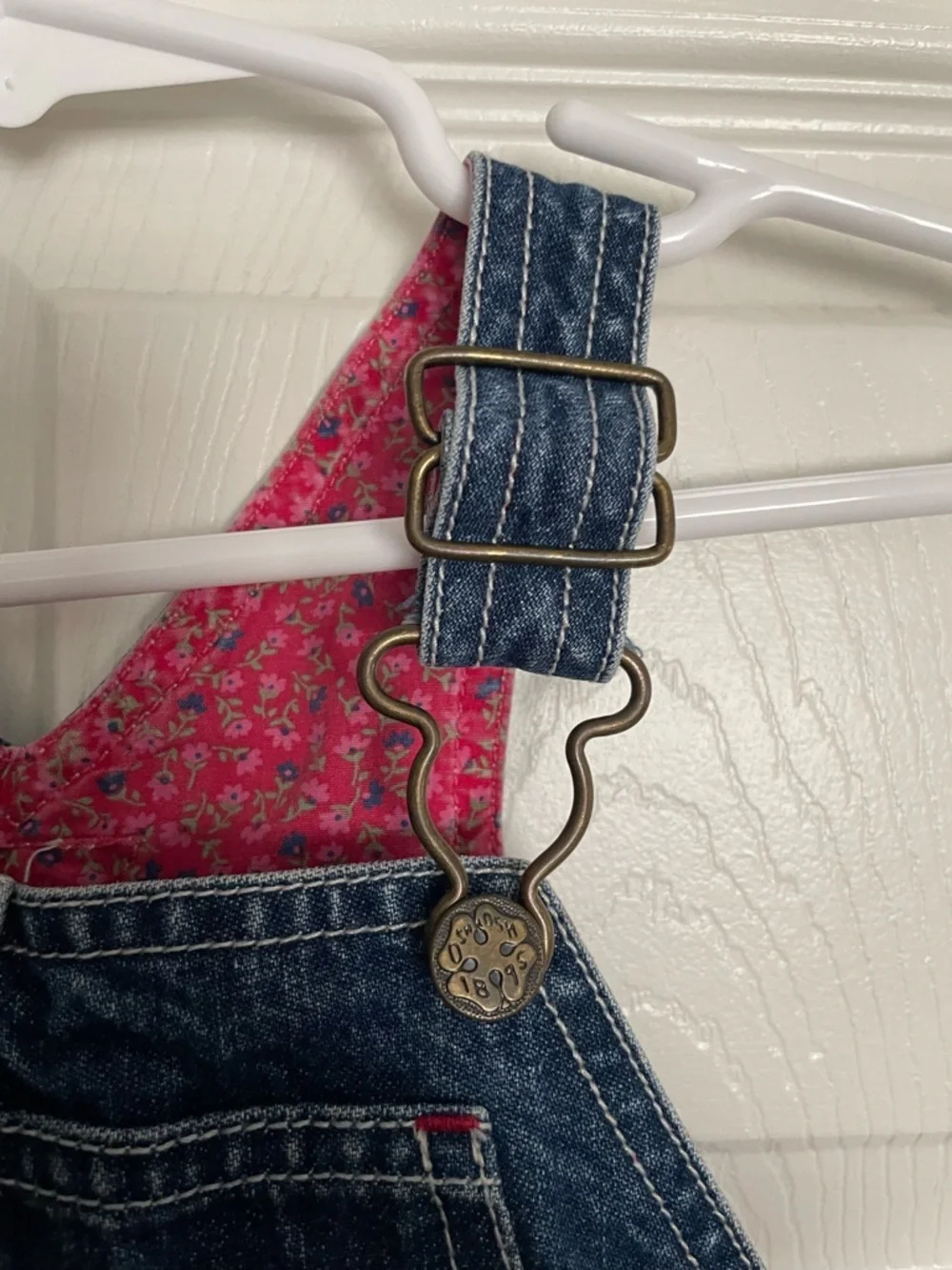 Vintage ABC’s OshKosh B'gosh Girls' 3T Denim Overall Dress with Embroidery